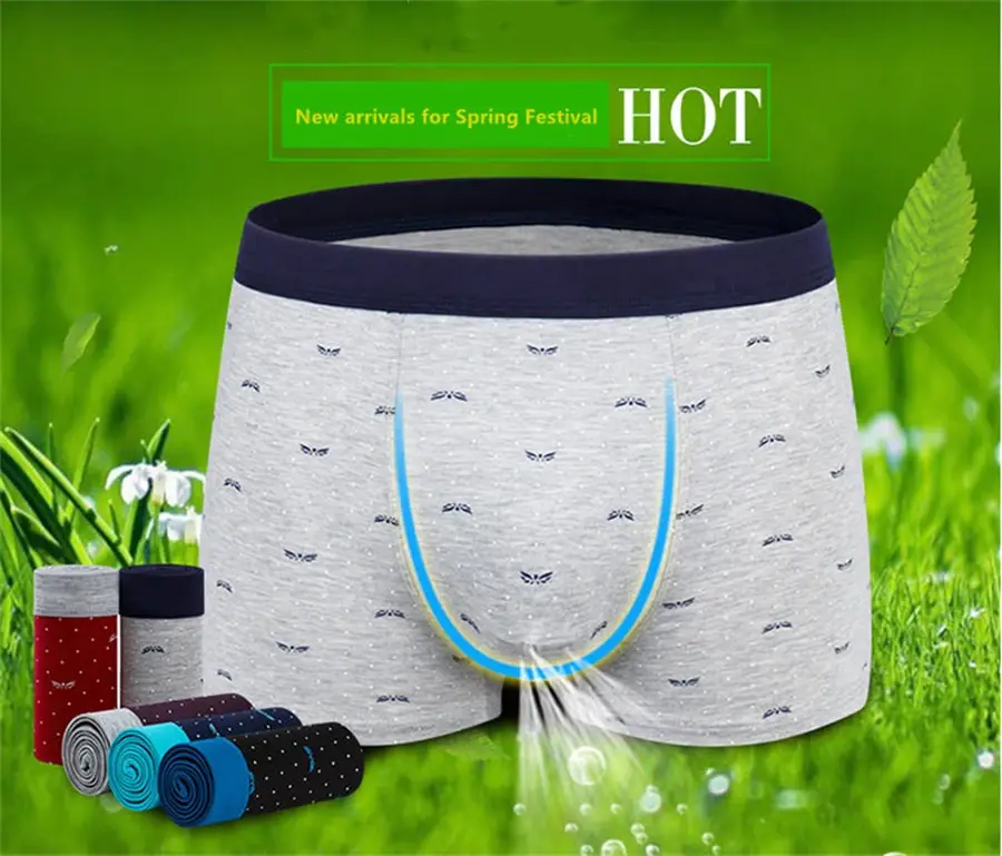 Plus Size Herr 160 kg Sömlösa trosor Bomullskalsonger Herr Underkläder Pure Cotton Boxershorts Man Intimate Boxers Märke — image 2
