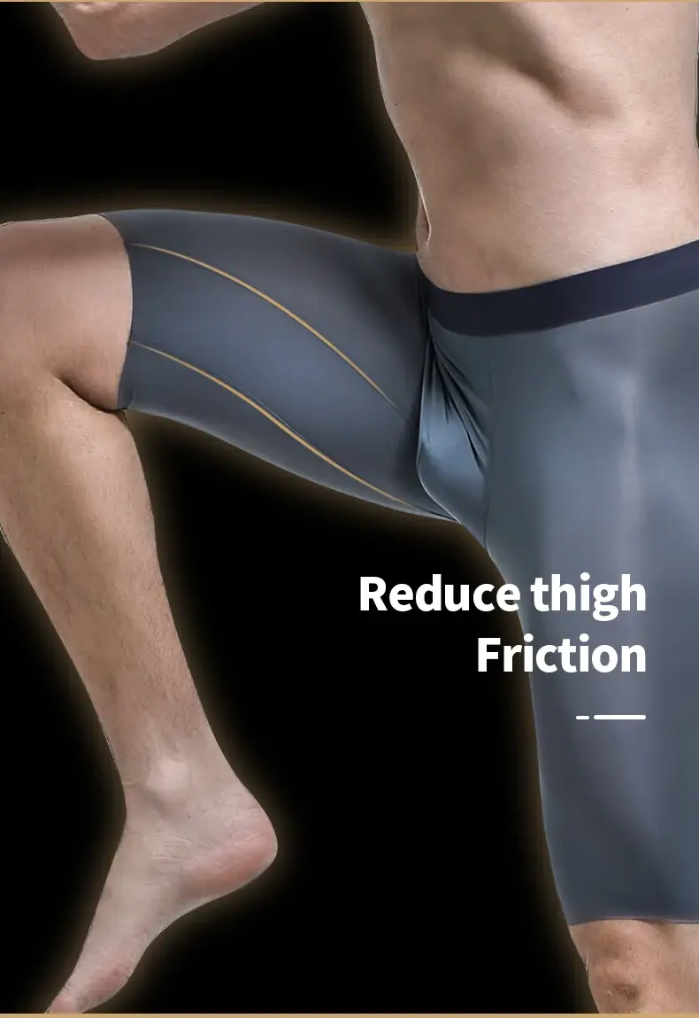 Men's sports underwear for summer, ice silk, quick-drying, extended, anti-friction legs, loose four-corner short underpants — image 6