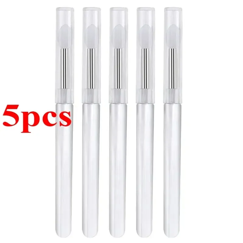 3/5/10Pcs Soft Silicone Lipstick Brush Lip Stick Applicator Portable Clear Handle Clean Microbrush Lipgloss Beauty Tool — image 12