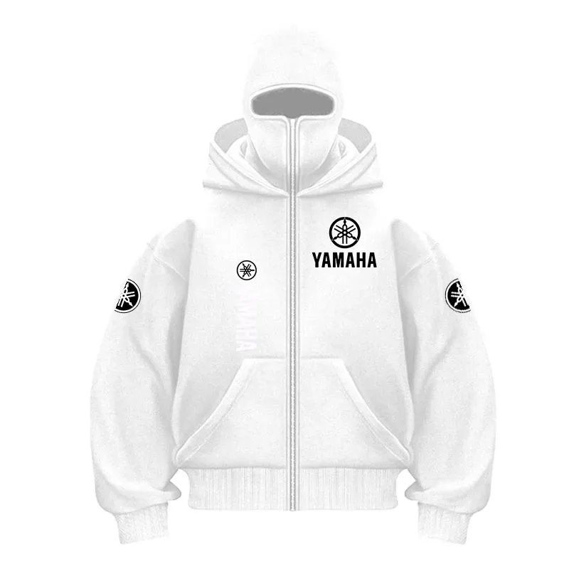 Máscara de ciclismo de algodão com logotipo da Yamaha, moletom com capuz com zíper, masculino e feminino, outono e inverno, novo estilo, moda casual, retrô, ciclismo — image 9