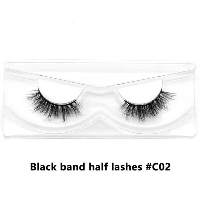 Μαζικά είδη 10/30/60/100 Pairs Mink Half Lashes Natural Long Fluffy Wispy Half False Lashes Extension Ελαφρύ κοντές βλεφαρίδες — image 17