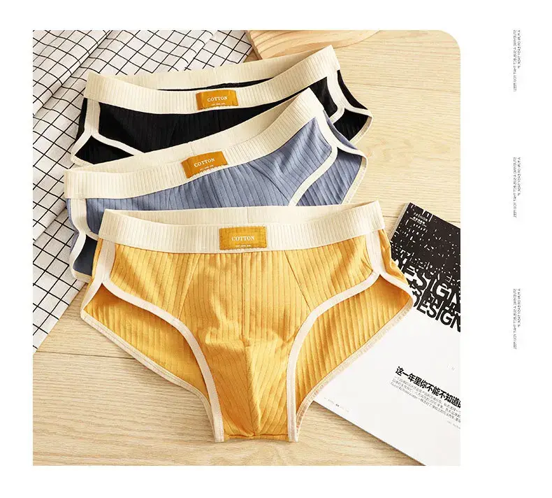 Cuecas de algodão masculinas de alta qualidade confortáveis ​​cuecas respiráveis ​​shorts roupa interior macio u bulge bolsa sexy calcinha homme cueca
