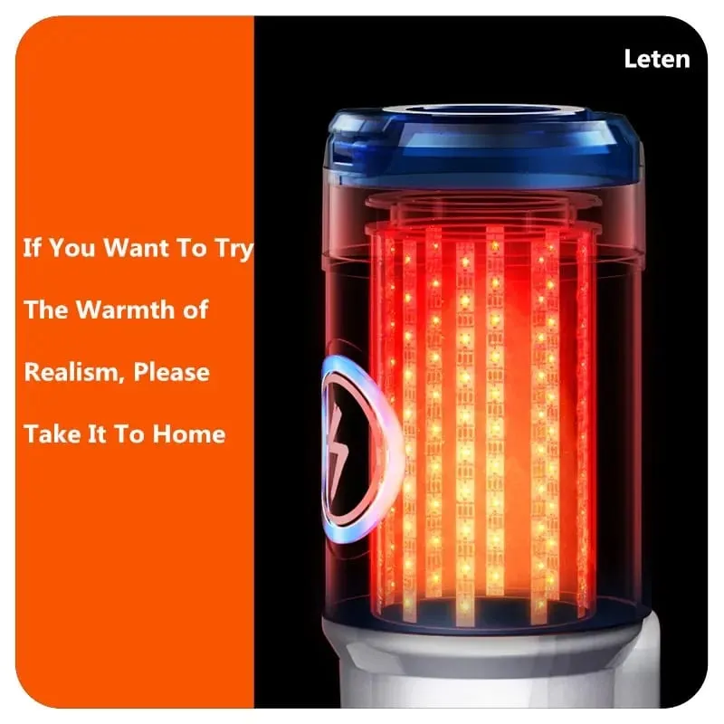 Leten Quite And Power Heating Automatic Male Masturbator Cup Electric Stroker with Phone Holder Warming Adult Sex Toys — image 4