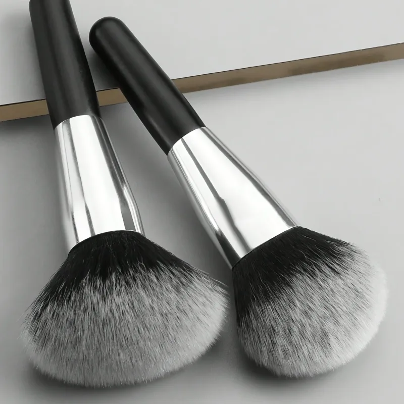 Ensemble de pinceaux de maquillage de voyage, 2 pièces, pour poudre et fard à joues, avec étui Portable, poils en nylon végétalien, pour une beauté en déplacement — image 3