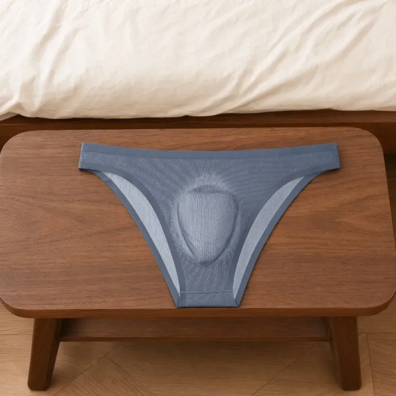 Comfortable Ice Silk Men's Triangle Panties Breathable Large Size Men Thin Briefs Lingerie Underpants Underwear for Men Men