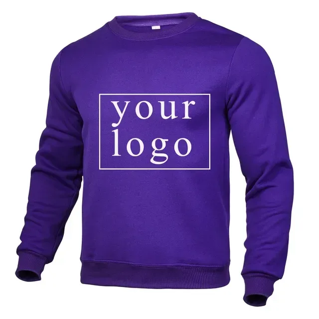Desain Anda Sendiri Logo Merek/Gambar Kustom Pribadi Di Mana Saja Pria Wanita DIY Leher Bulat Lengan Panjang Pulloverhoodie Fashion Baru — image 12
