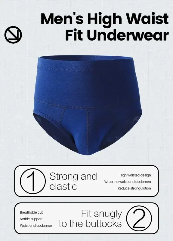 Men's High-Waist Cotton Underwear, Slim-Fitting Waist-Protecting, Plus-Size Warm Triangle Sports Briefs — image 21