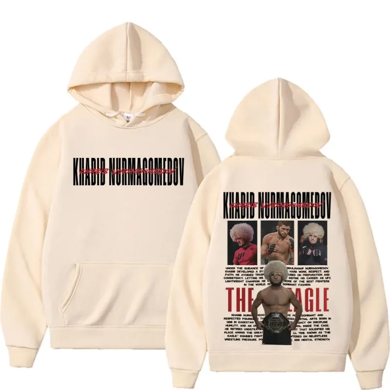 Khabib Nurmagomedov A ÁGUIA Merch Moletom Roupas Masculinas Harajuku Clássico Oversized Hoodies Lã de Alta Qualidade Aconchegante Moletom Com Capuz