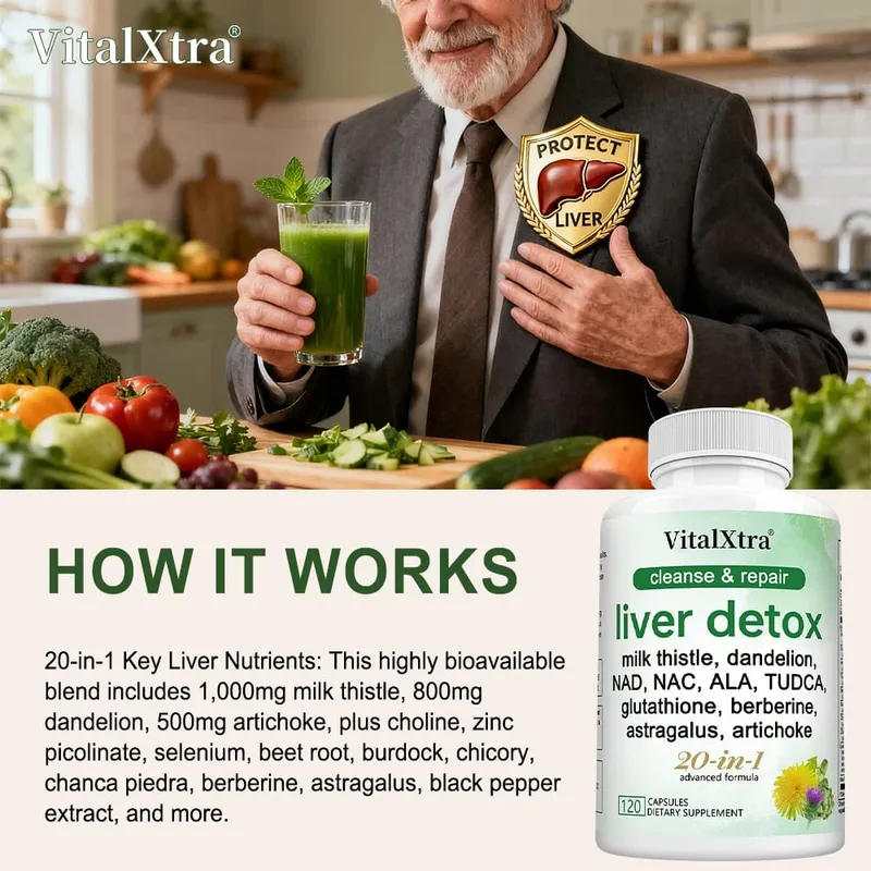 Liver Support Capsules Milk Thistle Dandelion Supports Liver Cleanse & Detox Wellness Antioxidant & Digestive Health — image 6