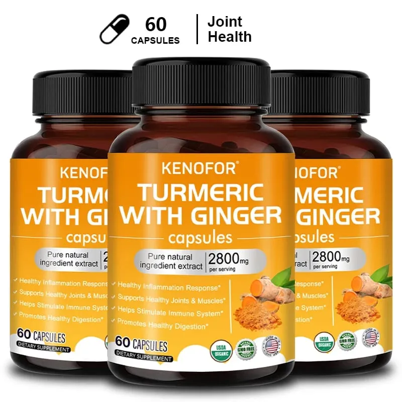 Turmeric Curcumin Capsules 1600mg with Ginger & MSM Antioxidant Support Joint Comfort Heart Cognitive & Digestive Wellness — image 11