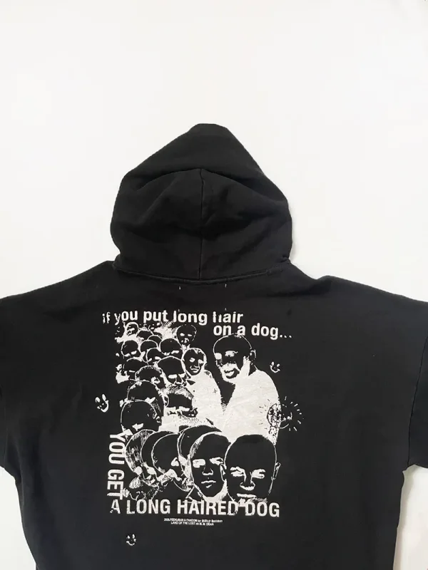 Hoodies PALY Bersaiz Besar Baru Lelaki Wanita Dicuci Hitam Rosak Kualiti Terbaik Kasual Vintage Cardigan Zip Sweatshirt
