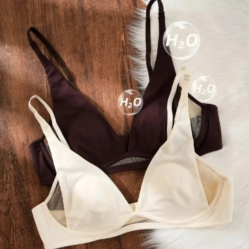 Γαλλικό τρίγωνο σουτιέν Rabbit Ear Cup Deep V Wireless Bralette για Small Bust No Gap Sexy εσώρουχα σετ αναπνέον, καλοκαιρινό λεπτό — image 1