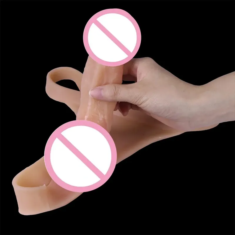 Műpénisz szíj leszbikus melegeknek hordható üreges tömör pénisz ujjak BDSM DICK Műpénisz nadrág szíj pénisz szexjátékok páros nőknek — image 4