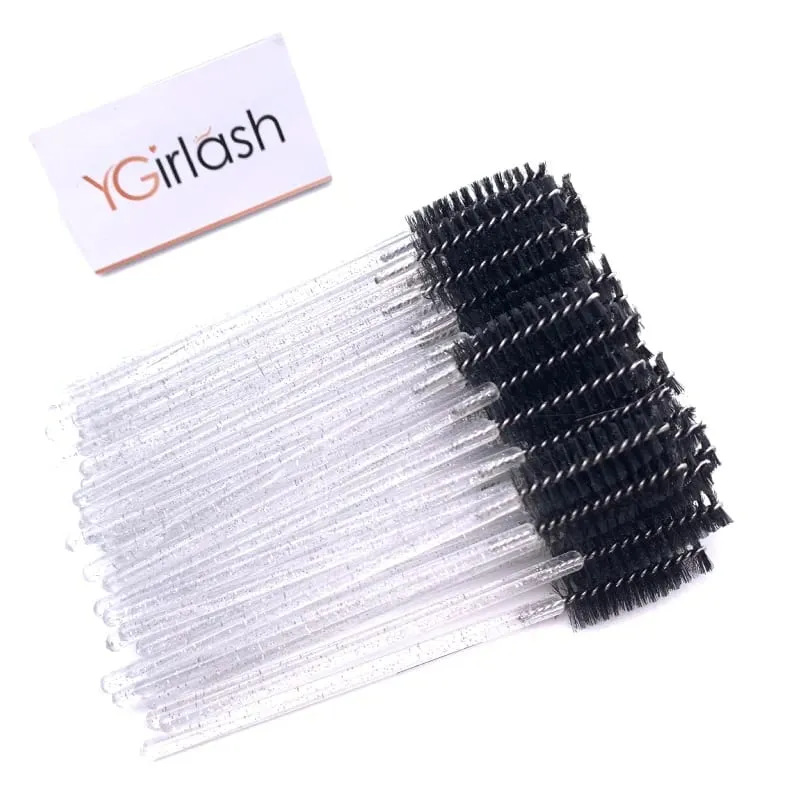 YGirlash 50 יחידות Lash Swans מוליך ריסים קריסטל ידית יהלום חד פעמית שרביטי מסקרה ניילון מברשת כלים קוסמטיים — image 24