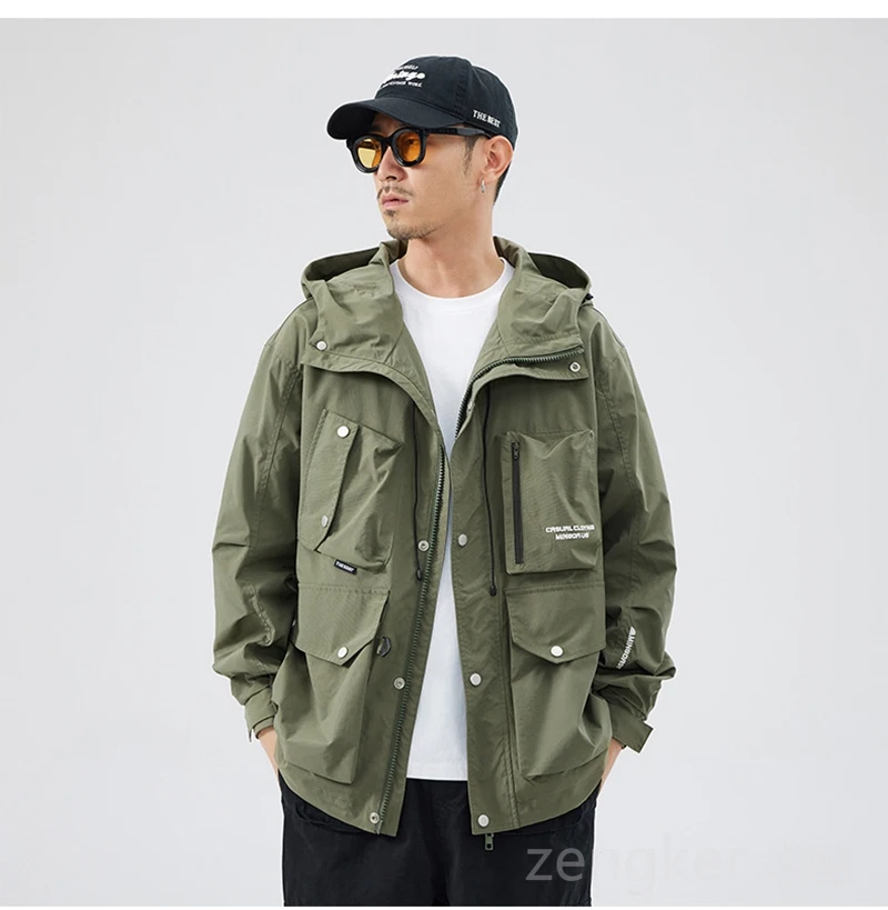 Spring Autumn Large size jacket black Coat Men's Plus size Windproof Man Windbreaker Pocket Jacket 170kg 12xl 11XL