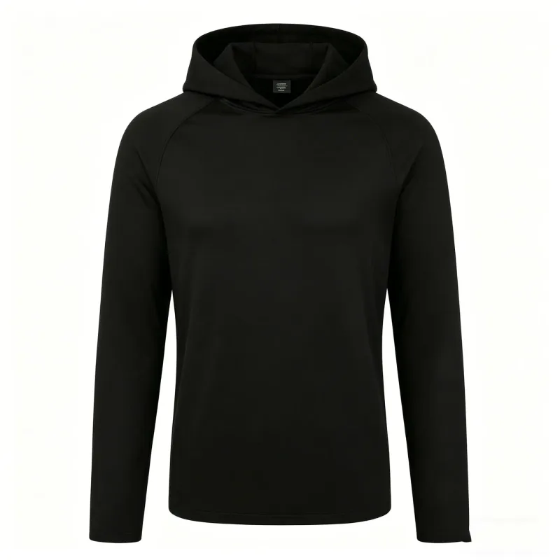 Hoodies de manga longa dos homens camisas de proteção solar sólido secagem rápida camiseta dos homens musculação fitness muscular sportwear roupas de ginásio — image 1