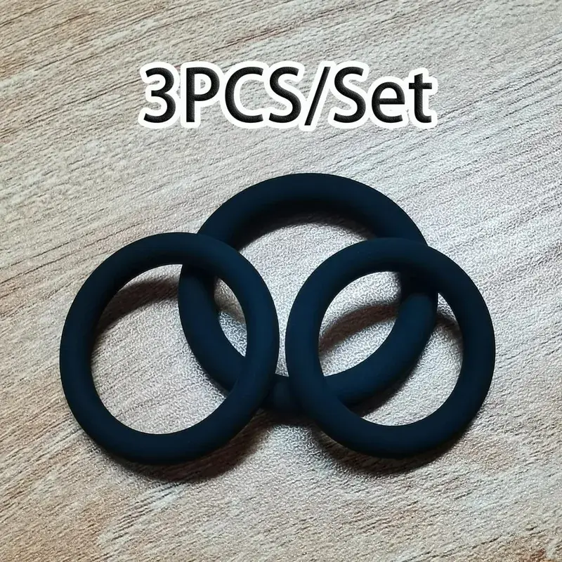Cock Rings 3PCS Flash In The Night Lock Durable Silicone Penis Ring Sex Toys for Men Male Delay Ejaculation Scrotum Lock Ring