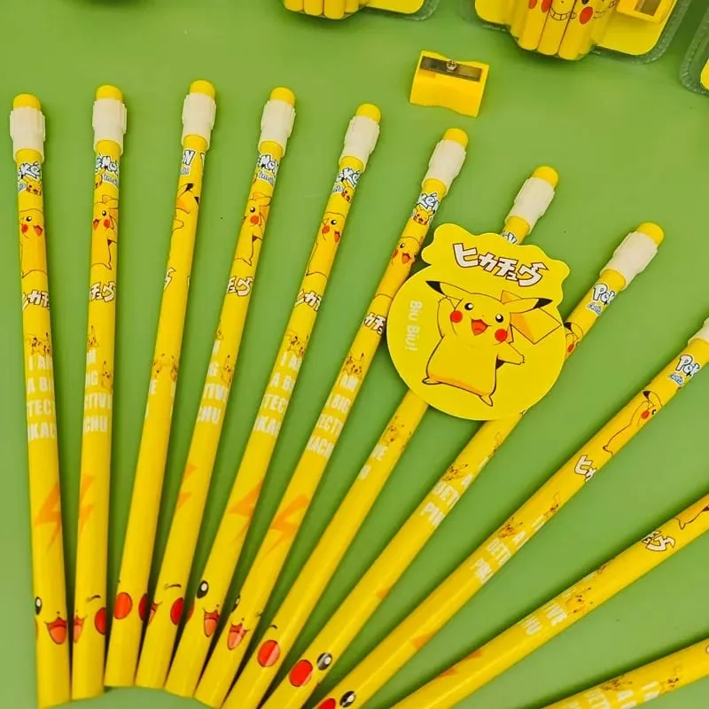 12 τμχ μολύβι pokemon με μολύβι ακονίσματος χαριτωμένο pikachu Anime Figure Σχολικά είδη Γραφείου Γραφική ύλη Kawaii Tools Δώρα — image 6