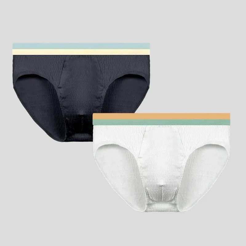 2PCS Men's triangular underpants, pure cotton men's style, made of baby cotton. The underpants are of a thin style for summer,