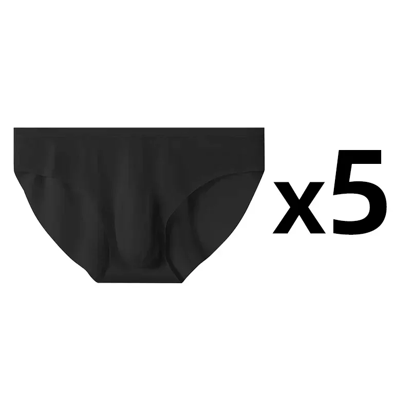 5 Pares/Lot Panties na Panlalaking Ultra-manipis na Ice Silk Briefs sa Tag-init Transparent Seamless Sexy Mabilis na pagkatuyo Breathable Underwear Briefs