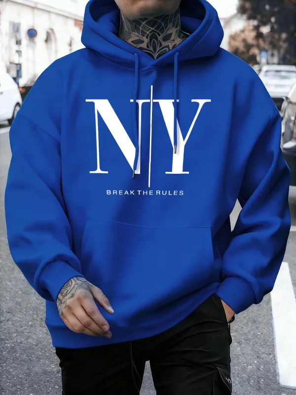 Labagin ang Mga Panuntunan Oo Hindi Mga Print Autumn Fleece Sweatshirt ng Panlalaking Soft Jogging Hoodie Street Comfy Pullovers Sport Loose Sportswear — image 7