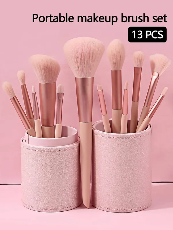 חדש 13 יח'\סט בחביות מברשות איפור סט Powder Foundation סומק קונטור צללית גבות ריסים מברשות קוסמטיות כלי יופי
