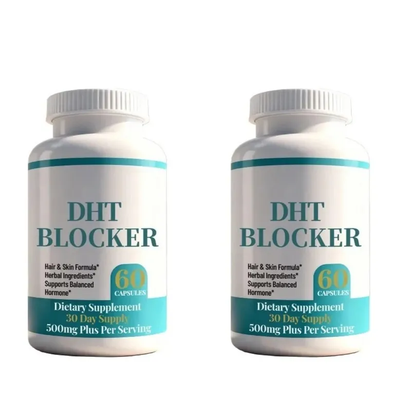 DHT Blocker Capsules with Biotin 5000mcg Vitamin C D E B6 & Zinc for Healthy Hair and Skin Support Gluten-Free 60 Count