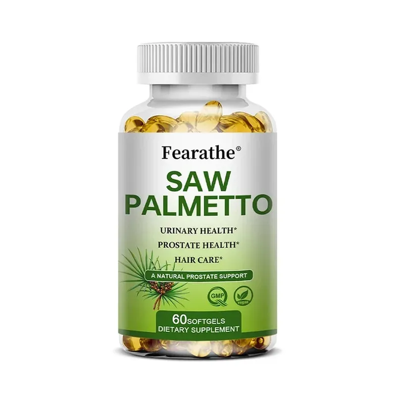 Saw Palmetto תוסף בריאות הערמונית לקדם את תפקוד מערכת השתן 500 מ"ג למנה - כמוסות טבעוניות ללא GMO