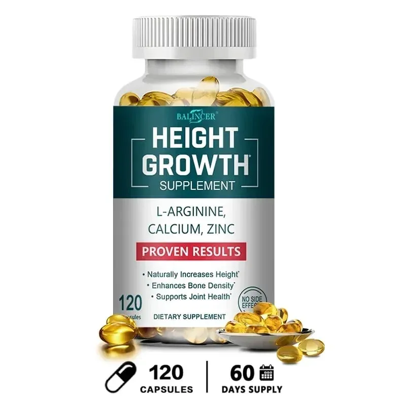 Magasságnövelő étrend-kiegészítő – Kalcium-L-Arginin D3-vitamin Cink-kiegészítő – Elősegíti a csontnövekedést – Segíti a természetes magasságnövekedést — image 9