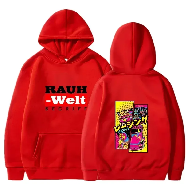 Rauh Welt Hoodie Bil Widebody Tuning JDM Racing Pop Art Comic Estetisk Svart Oversized Casual Sweatshirt Långärmad — image 5