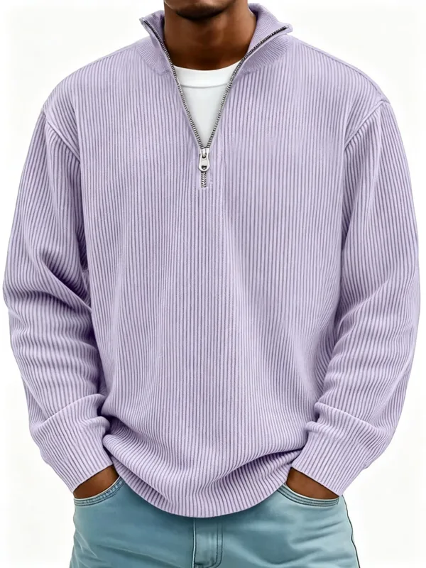 Outono inverno masculino gola zip-up moletom solto manga longa casual diário ao ar livre moda na moda casacos masculinos — image 15