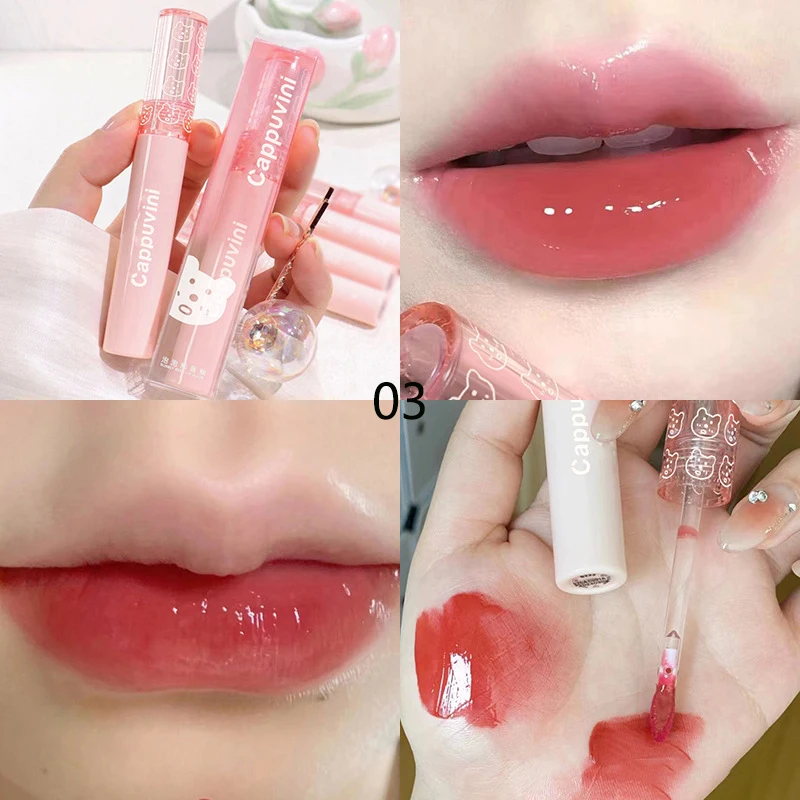 1 PC Mirror Water Lip Gloss דובדבן ורוד שקוף עמיד למים עמיד למים לחות עירום גוון שקוף זכוכית איפור שמן — image 10