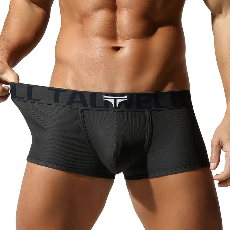 Roupa íntima masculina, shorts boxer de alta qualidade, cor sólida, alta elasticidade, ajuste fino, respirável — image 13