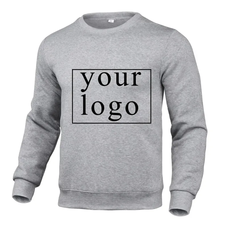 Desain Anda Sendiri Logo Merek/Gambar Kustom Pribadi Di Mana Saja Pria Wanita DIY Leher Bulat Lengan Panjang Pulloverhoodie Fashion Baru — image 2