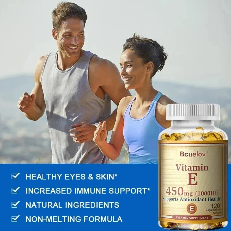 Bcuelov E-vitamin 450 mg (1000 NE) vegyes, támogatja az immunrendszert és a bőr táplálását – természetes antioxidáns – glutén- és tejmentes — image 5