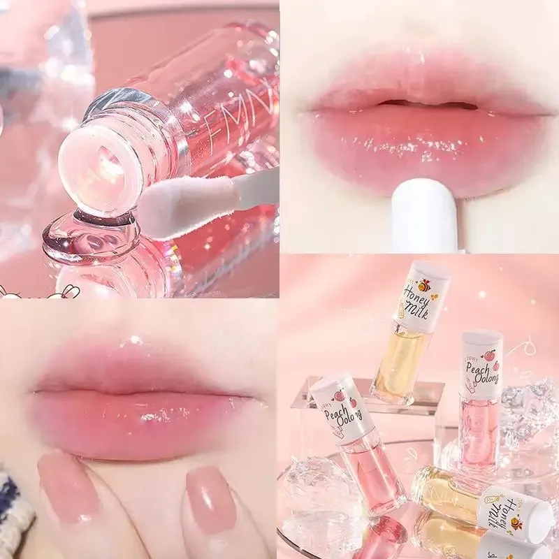 Honey Lip Oil Water Light Transparent Glass Honey Lip Moisturizing Lip Oil Moisturizing Lips Student Affordable — image 3