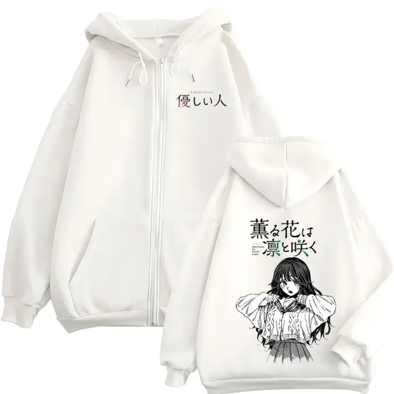Anime The Fragrant Flower Blooms with Dignity Zipper Hoodies Men Women Clothing Fleece Zip Up Hooded Sweatshirts Coat Streetwear — image 4