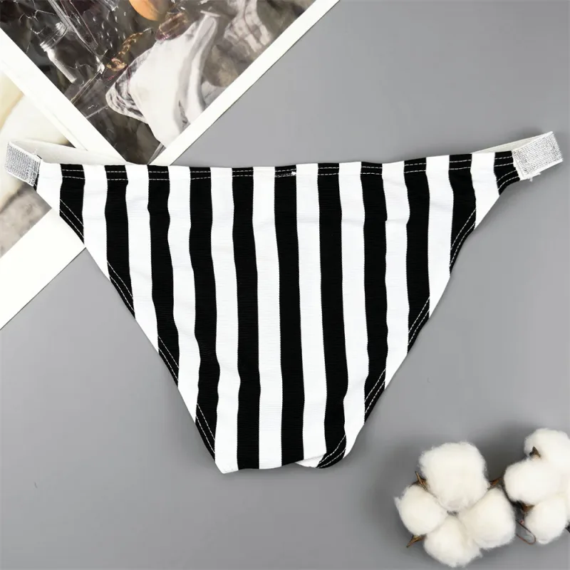 Lalaking Striped Shiny Belt na may Sexy High Fork Brief na Elastic at Kumportableng Bulge Pouch Panty Mabilis na tuyo Low Waist Panlalaking Panloob — image 8