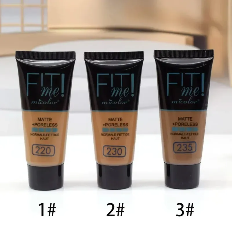 30ml Liquid Foundation Dark Skin Dedicated Foundation Cosmetic 30g Micolor Fit Me 2 IN 1 Matte Black Skin Poreless Powder Set — image 2