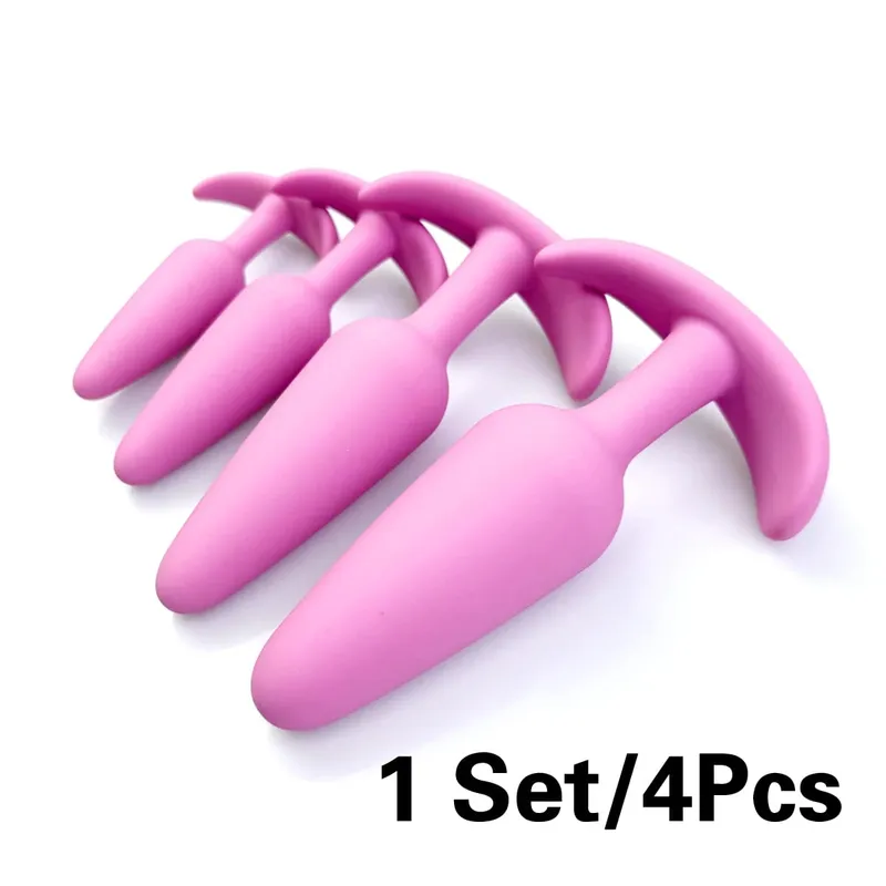 Four different sizes of silicone plugs Prostate massage anal dilators adult masturbation sexual health adult couples sex toy — image 4