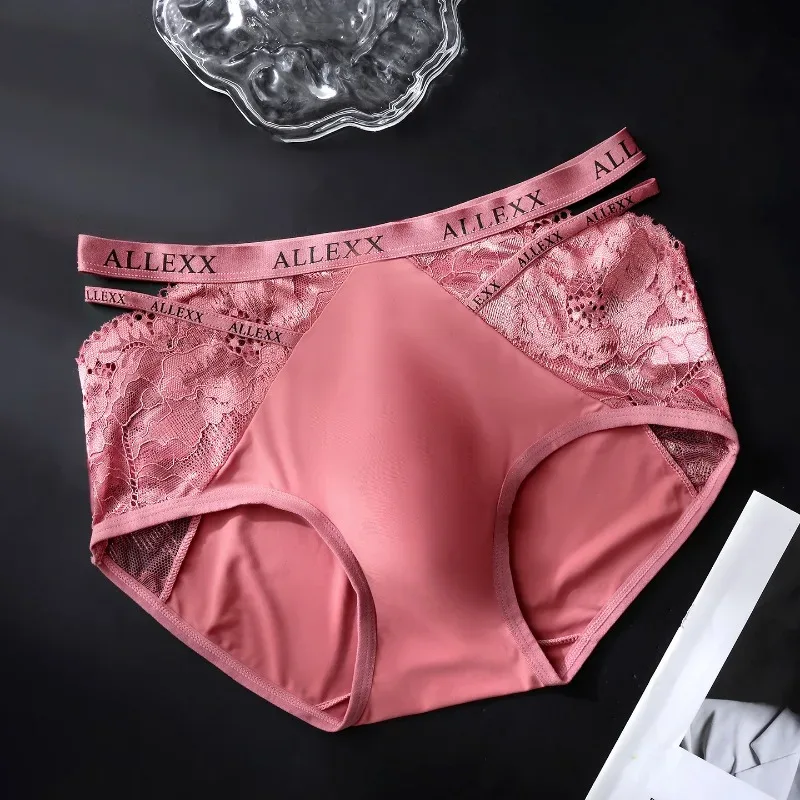 Mga Pambabaeng Panty para sa Mga Lalaki Sexy Lace Hollow Waist Briefs Breathable U Convex Pouch Underpant Soft Lace Ice Silk Splicing Underwear — image 7
