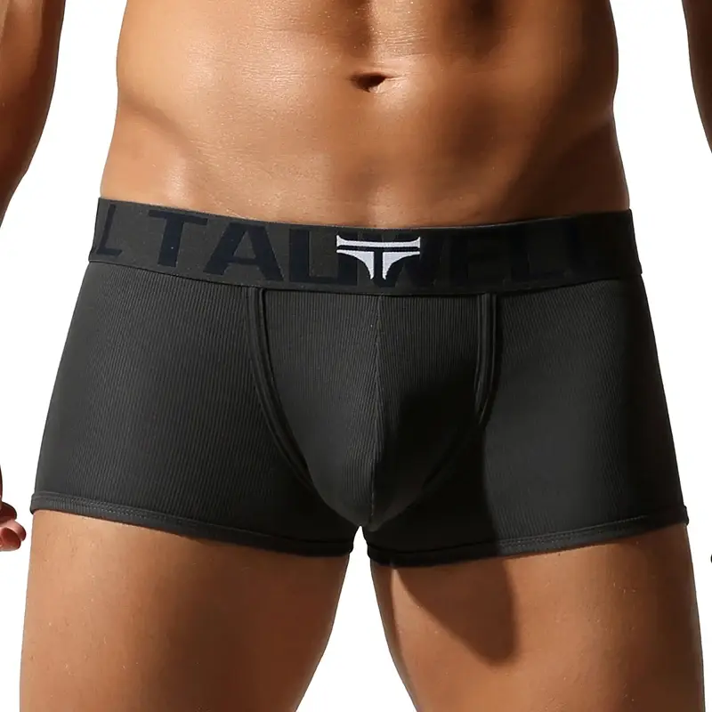 Roupa íntima masculina, shorts boxer de alta qualidade, cor sólida, alta elasticidade, ajuste fino, respirável — image 1