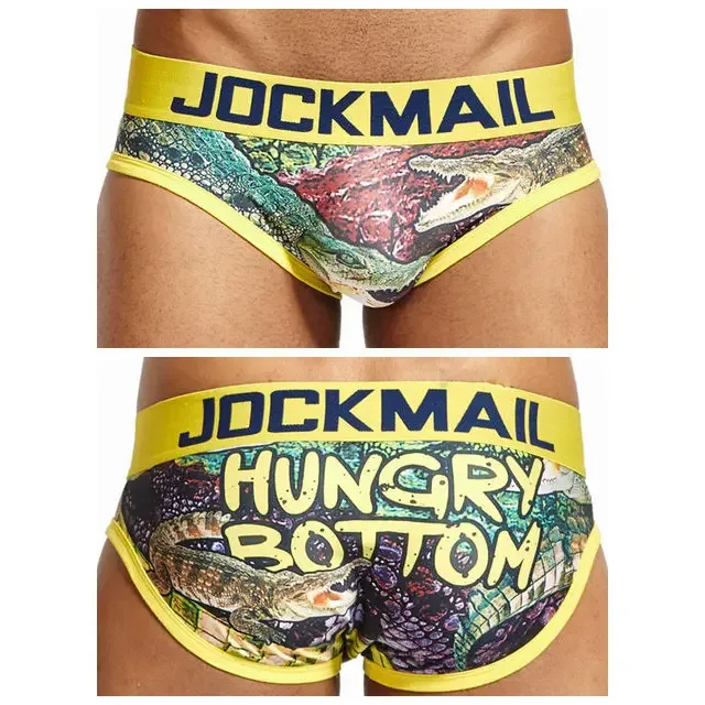 Mapaglarong masaya Sexy Men Underwear Print Underpants Ice silk Briefs Cueca Gay Male Panties Slip 21 Pattern design Shorts
