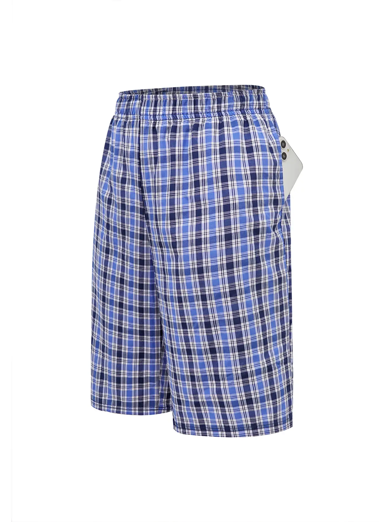Calça longa de praia masculina, calça de canto plano, casual, xadrez, cintura elástica, confortável, casa, casual, dormir, juventude, calças de boxe — image 8