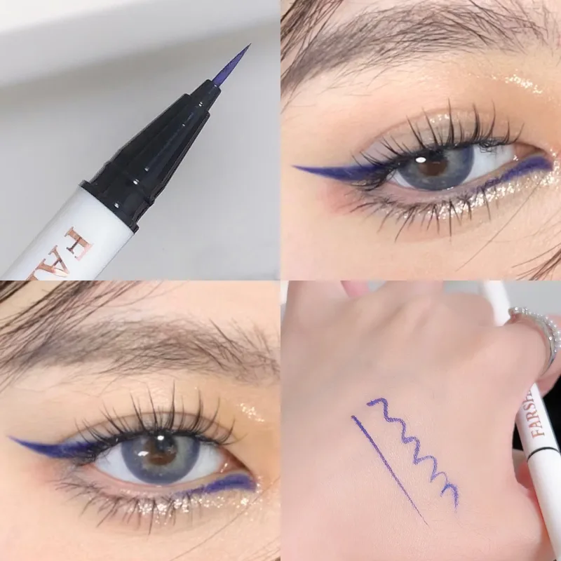 Liquid Matte Turquoise Eyeliner Ultra Fine Black White Eyeliner Waterproof Easy To Color Rainbow Colorful Eye Liner Eyes Makeup
