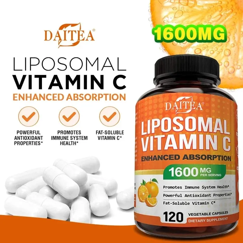 Λιποσωματική βιταμίνη C 1600 mg - Υψηλής απορρόφησης λιποδιαλυτή βιταμίνη C Αντιοξειδωτικό συμπλήρωμα ανοσοποιητικού συστήματος και ενισχυτικό κολλαγόνου — image 3