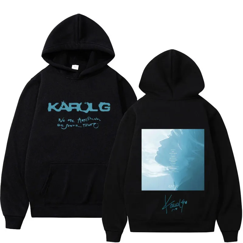 Karol G Album No Me Arrepiento De Sentir Tanto 2026 Hoodie Men Women Vintage Fashion Pullover Winter Loose Casual Sweatshirts