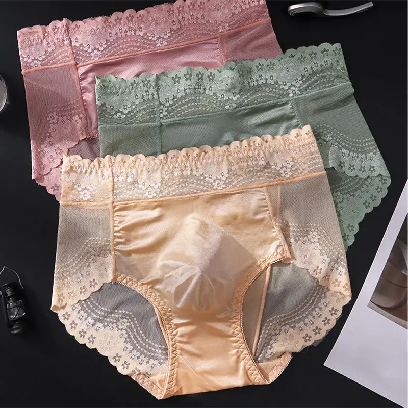 1pc Men Lace Thin Seamless Ice Silk Sexy Briefs 3d Bulge Pouch Low Waist Pantie Summer Breathable High Elastic Soft Underwear — image 3