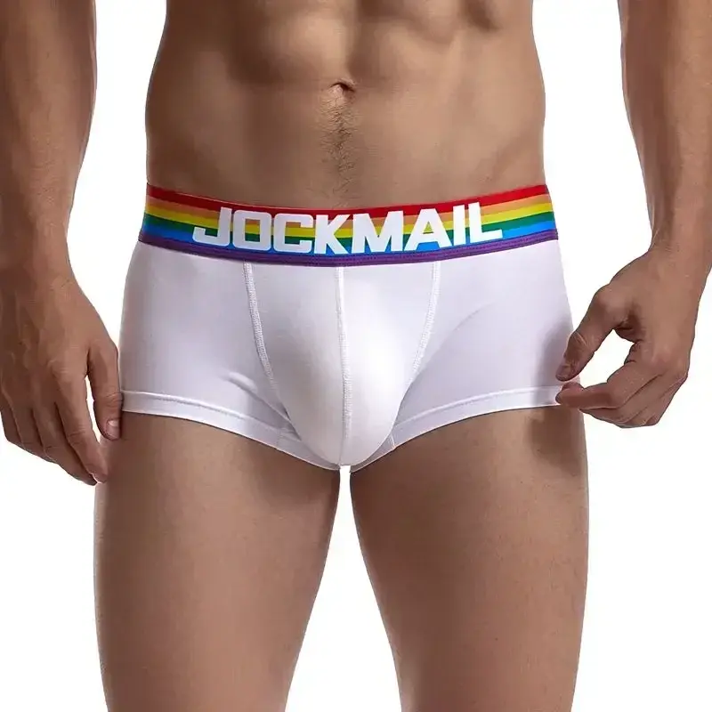 Regnbågsbälte Man Kalsonger Boxershorts Bomull Herr Boxers Herr Andas Underkläder Herr Trosor Mjuka Boxershorts Balck White — image 1