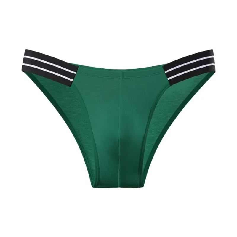 Lingerie Men's Triangle Panties Mid Waist Breathable Men Thin Briefs Stripe Large Size Underwear for Men Four Seasons — image 14